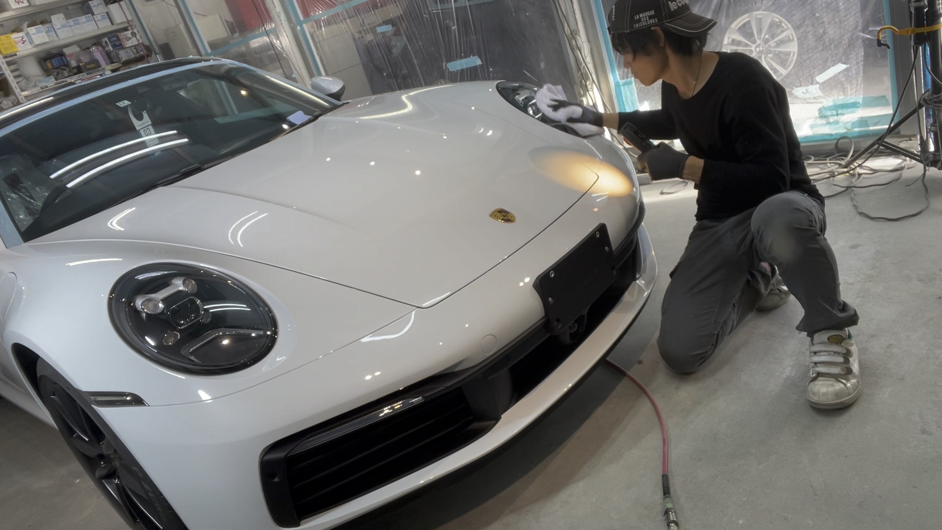 仙台市よりポルシェ911S　キズを自己修復するセラミックコーティング　ファインラボ　リピーター様